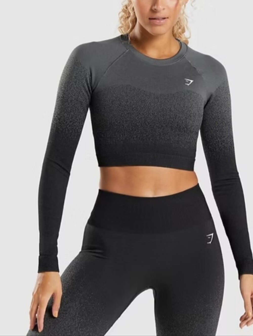 Gymshark Adapt Ombre Seamless Long Sleeve Crop Top Size Medium